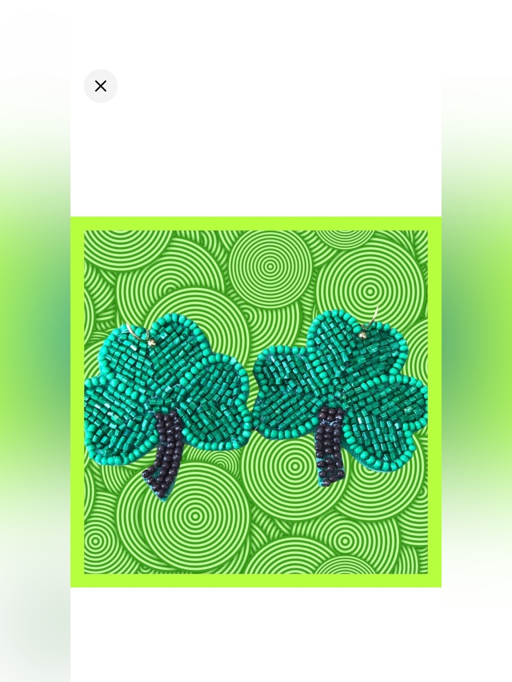 CLOSET CLEAR OUT! Seed Bead Three-Leaf Clover Earrings NWT